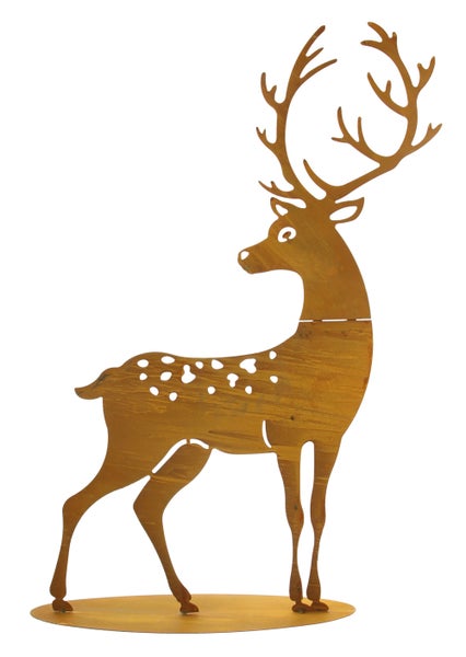 FRANK FLECHTWAREN | Hirsch Rost, groß, METALL, 55 x 10 x 75 cm