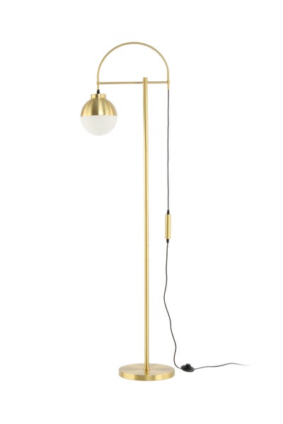 Klassische Stehlampe in Gold, Wohnzimmer Lampe Glas Kugel 160 cm | Wohnzimmer Esszimmer Leuchte