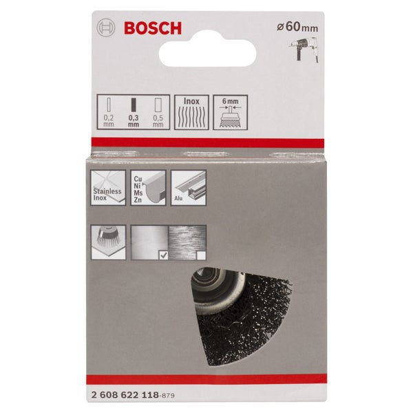 Bosch PRO Stainless Steel clean Topfbürste 60 x 0,30 mm gerader Schaft - 2608622118