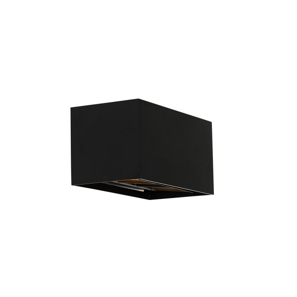 Schwarze Wandleuchte in Quaderform