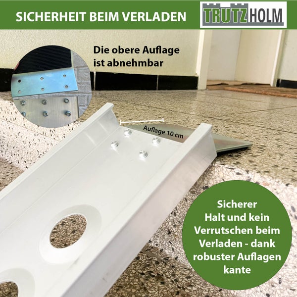 Trutzholm Laderampe mit abnehmbarer oberer Auflage und zehn Zentimeter Auflage