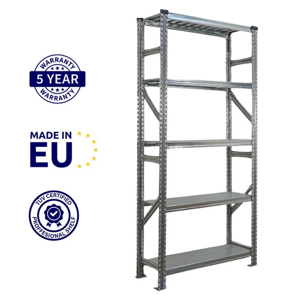 Metallregal mit fünf Böden und Garantie