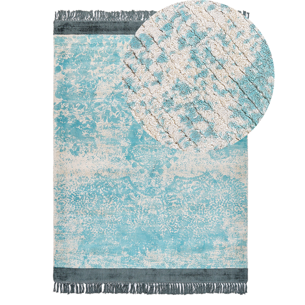 Teppich AKARSU Blau 140 x 200 cm Viskose