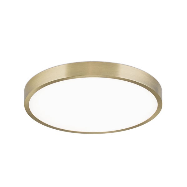 Detailaufnahme einer Deckenleuchte mit goldenem Rahmen