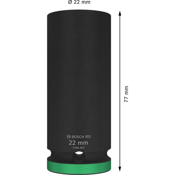 Bosch Pro Steckschlüsseleinsatz 22 mm mit Größenangabe