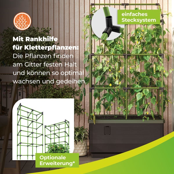 Hochbeet City Jungle mit Rankgitter L 62 x B 33 x H 128 cm