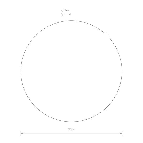 Kreisdiagramm mit Angaben zu Durchmesser 35 Zentimeter und Stärke 3 Zentimeter