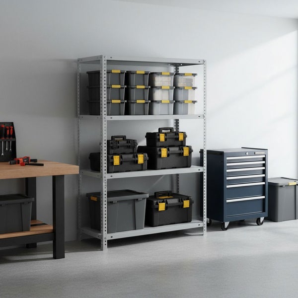 Eine Person in einer Küche steuert die Beleuchtung per Sprachbefehl über einen Smart Speaker während der Essenszubereitung.