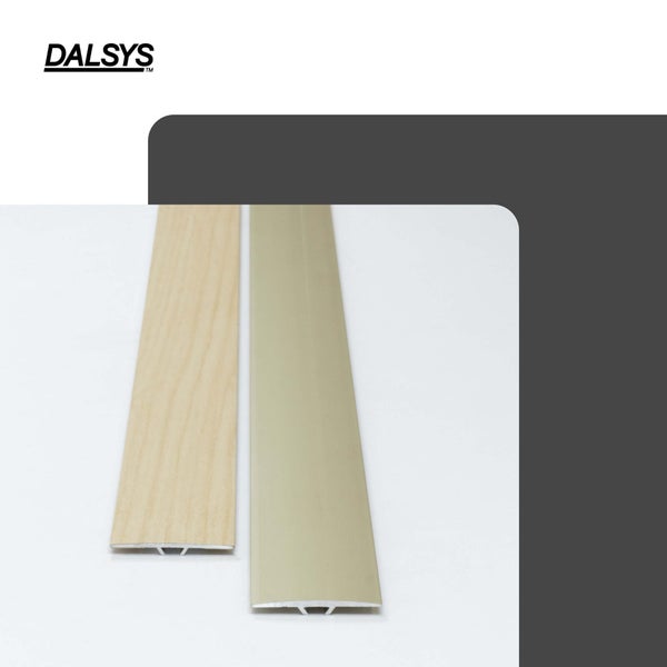 Dalsys Übergangsprofile aus Aluminium in Holzoptik und Metalloptik für Bodenbeläge.