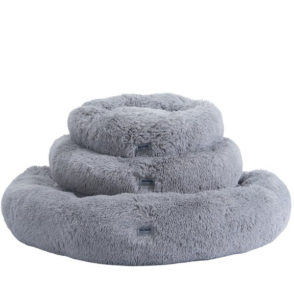 Home Deluxe - Haustierbett MUFFIN - Maße: 60 x 60 x 14 cm, Farbe: Grau, inkl. Tierdecke, Baumwollfüllung, waschbarer Bezug, Rutsch- & Wasserfest I Hundebett Hundekissen Bett für Katzen
