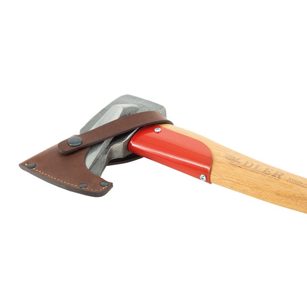 Adler Spaltaxt mit Holzstiel und Lederschneidenschutz