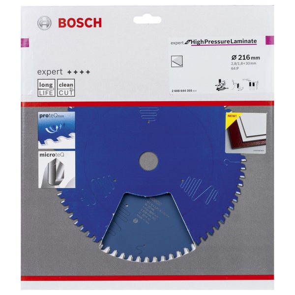 Bosch Kreissägeblatt Expert for High Pressure Laminate für Kapp- und Gehrungssägen 216 x 30 x 2,8 mm 64 - 2608644355