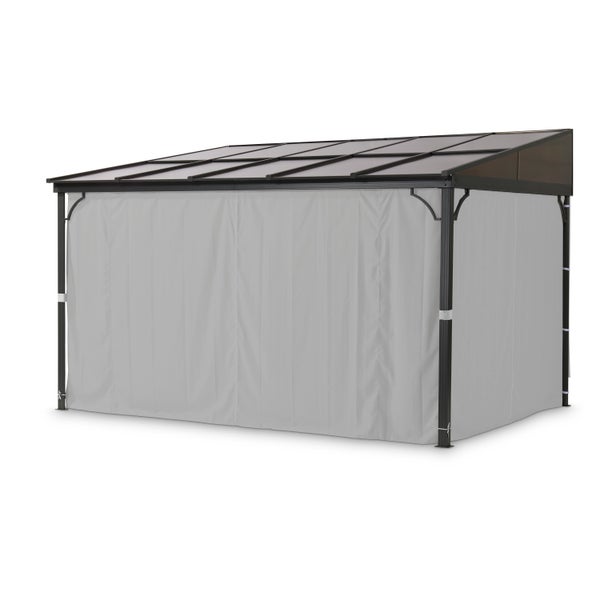Terrassenüberdachung Melanie 4 x 3 m, mit Polycarbonatdach und Seitenteilen, anthrazit, lichtgrau