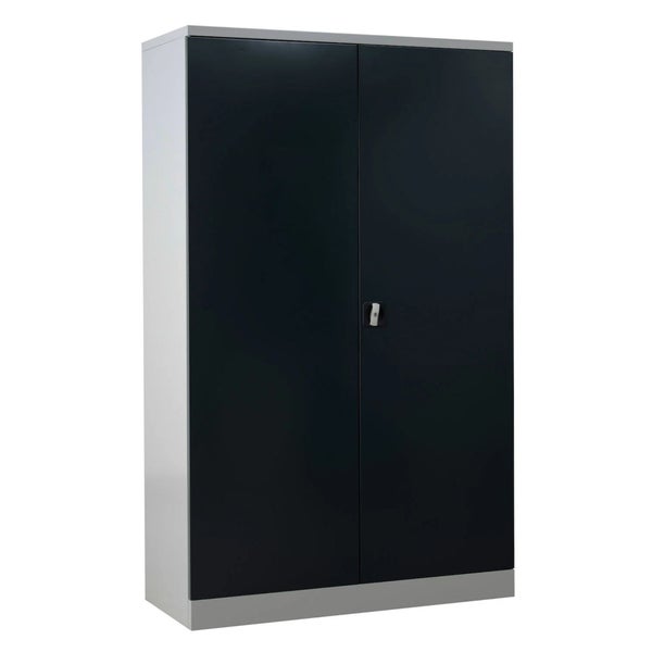 PROREGAL Stahlschrank Bee mit 4 lackierten Fachböden HxBxT 195 x 120 x 50 cm Korpusfarbe Lichtgrau Frontfarbe Anthrazit