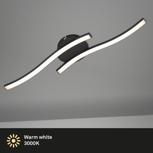 LED Deckenleuchte Deckenlampe 2-flammig 12 W 3000K Schwarz Metall Briloner