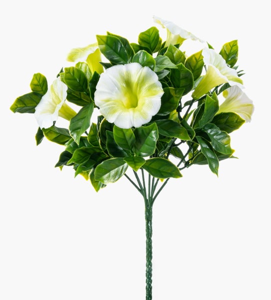 Künstliches Monstera-Blatt mit charakteristischen Schlitzen und langem Stiel für die Dekoration.