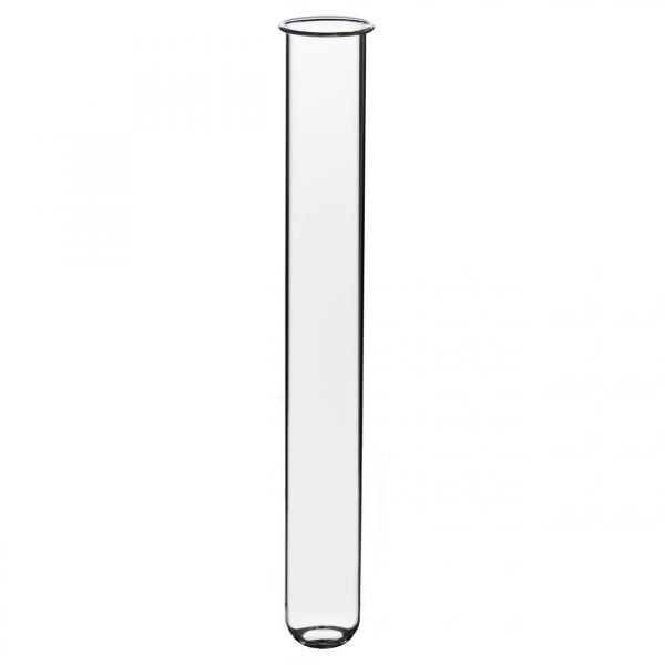 Reagenzglas aus Glas mit gebördeltem Rand und rundem Boden.