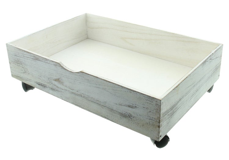 FRANK FLECHTWAREN | Bettschublade Shabby, PAULOWNIA, KUNSTSTOFF, 60 x 40 x 18 cm