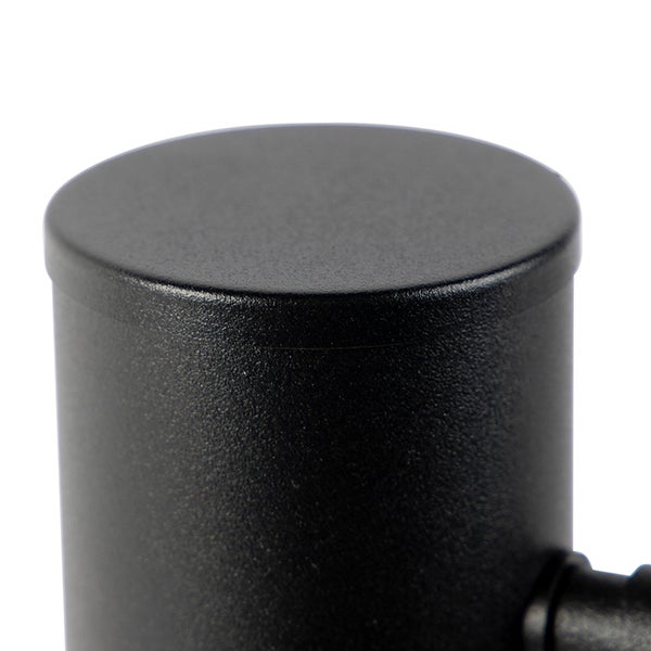 Mattschwarze, zylindrische Abdeckkappe aus Metall für Armaturen oder Zubehör.