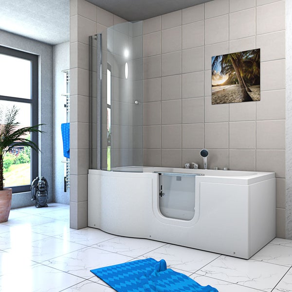 Seniorendusche Sitzwanne mit Tür S12D-EH-AIR-R 85x170 cm