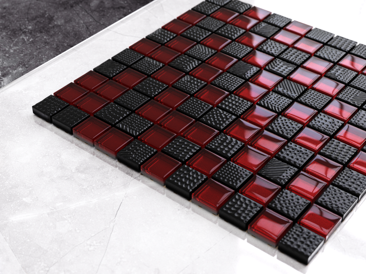 Glasmosaik auf Netz für Bad und Küche 30cm x 30cm  - Aventador