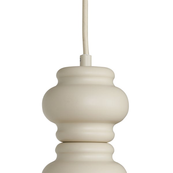 Retro-Hängelampe Beige mit Milchglas 3-flammig - Fedde