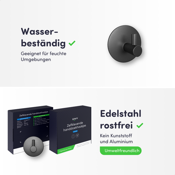 Selbstklebende Handtuchhaken aus Edelstahl, wasserbeständig und umweltfreundlich, im Lieferkarton