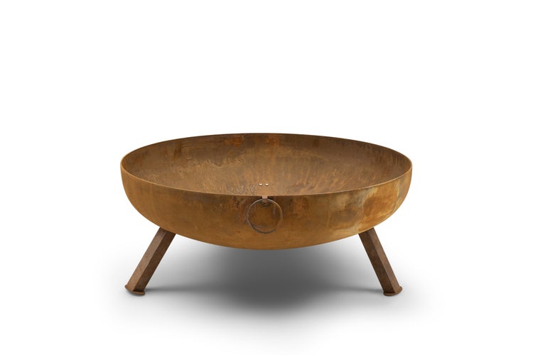 The Favilla BOMBE Feuerschale Cortenstahl Ø 64,5 cm – Kompaktes Feuerbecken aus 3 mm Stahl – Wetterfest & langlebig mit Patina-Effekt – Runde Feuerstelle für Garten, Terrasse & Camping – 15 kg