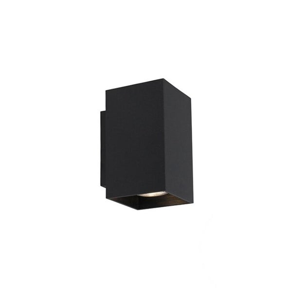Schwarze Wandleuchte in Würfelform