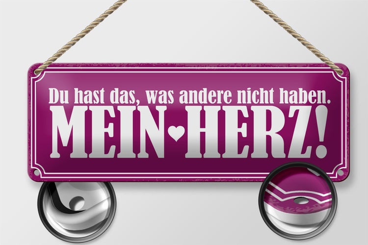 Blechschild Spruch 27x10cm hast was andere nicht mein Herz Dekoration
