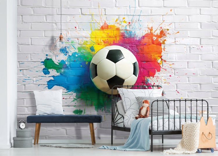 Fototapete Kinderzimmer Junge Fußball Graffiti Vlies Tapete 400x280 cm