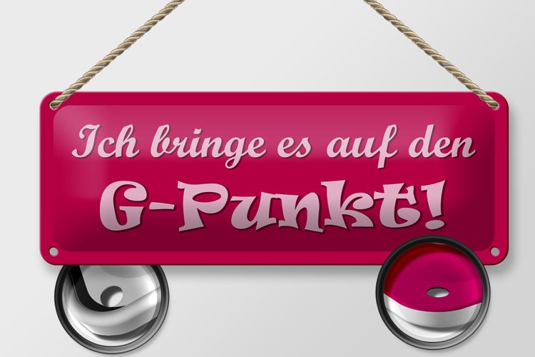Blechschild Spruch 27x10cm Ich bringe es auf den G-Punkt Dekoration
