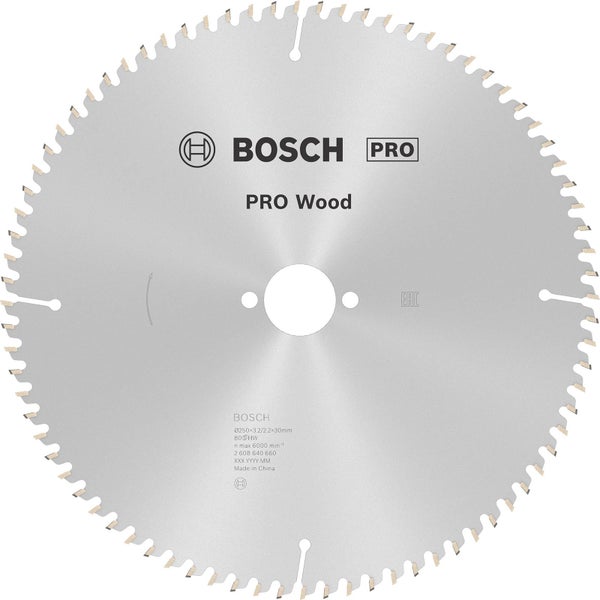 Bosch PRO Wood Kreissägeblatt 250 x 3,2 x 30 mm - 2608640660
