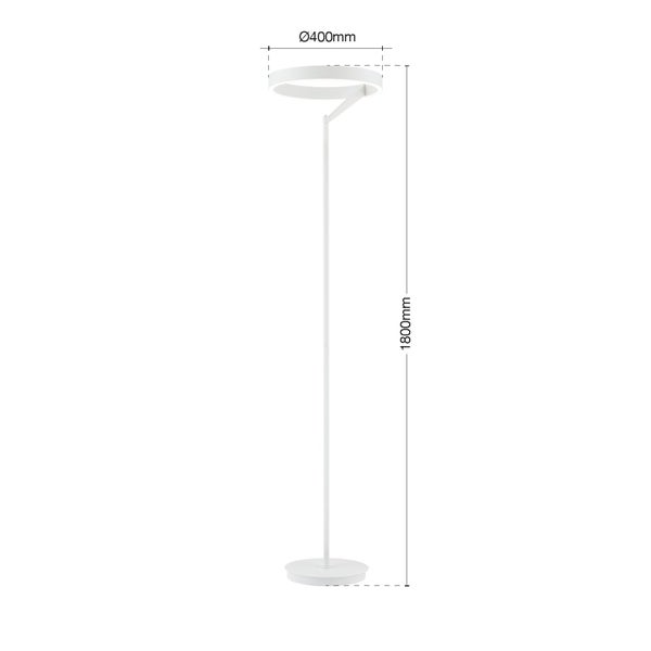 Stehleuchte mit den Maßen 1800 mm Höhe und 400 mm Durchmesser