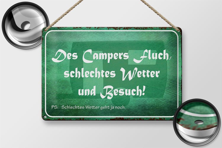 Blechschild Spruch 30x20cm campers Fluch schlechtes Wetter