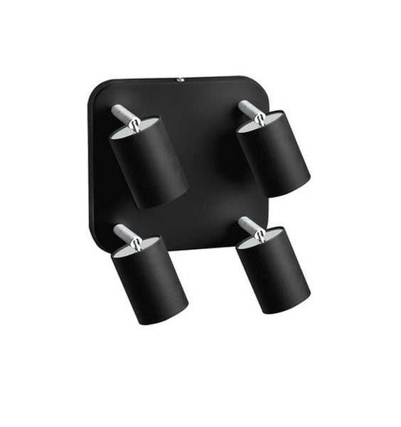 Schwarze Wandleuchte mit vier Strahlern