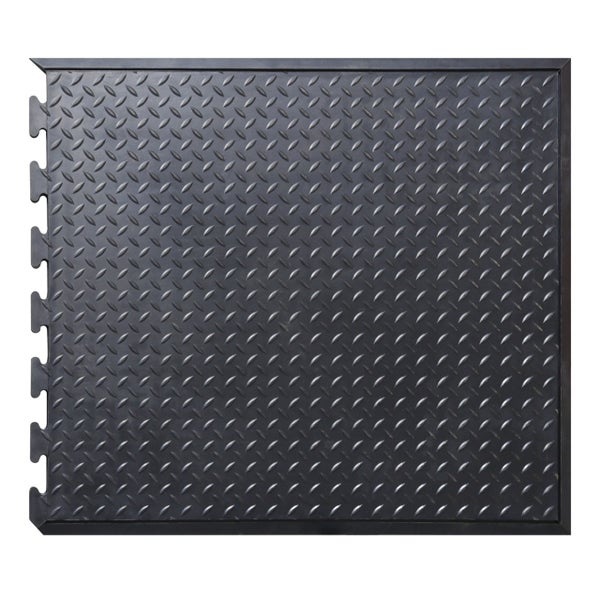 PROREGAL Anti Ermüdungs Gummifliese Endstück BxL 80 x 70 cm Stärke 1,2 cm Schwarz