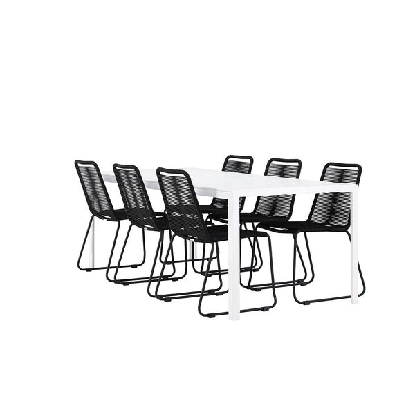 Gartentisch mit sechs Stühlen für den Außenbereich