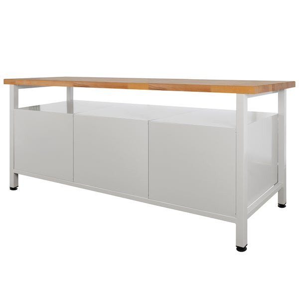 PROREGAL Werkbank Giant Rhino mit Ablagefach 6 Schubladen Regalfach HxBxT 84 x 170 x 60 cm Traglast v Lichtgrau Anthrazitgrau