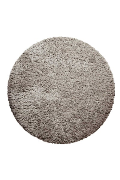 Nachhaltiger Teppich Rund Sand Braun soft & weich Matteo Homie Living 120 cm rund