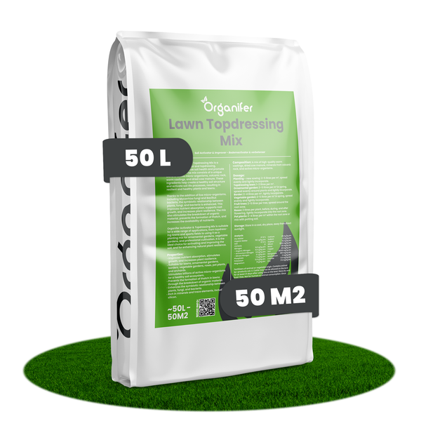 Organifer Rasen Topdressing Mix im 50 Liter Sack zur Bodenverbesserung und Aktivierung