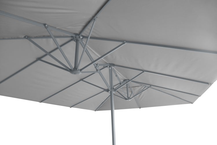 Rechteck-Doppelsonnenschirm 460 x 270 x 247 cm, lichtgrau