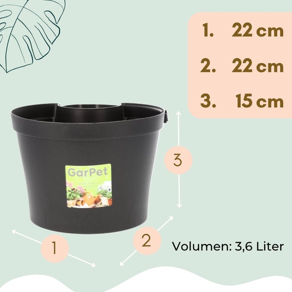 2x Fallrohr Blumentopf Fallrohr Blumentopf für Regenrohr Regenrinne Säule Pfosten Abflussrohr Hängetopf Pflanztopf Pflanzgefäß Anthrazit 22x22x15 cm