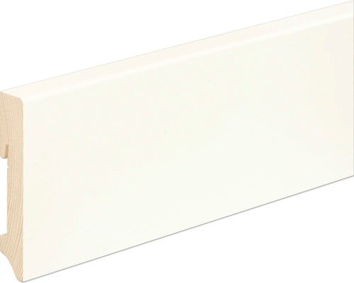 Sockelleiste eckig Fichte/Kiefer weiß RAL 9010 lackiert L0157L 18x96x2400 mm