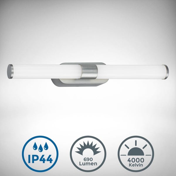 Spiegelleuchte - 7W, 690lm, LED, IP44, 40cm, neutralweiß, silber