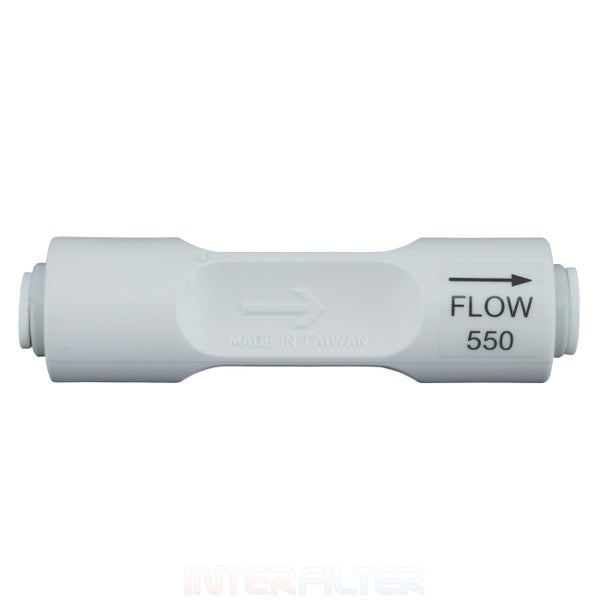 Durchflussbegrenzer für Wasserfilter, Durchflussrate 550 Milliliter pro Minute