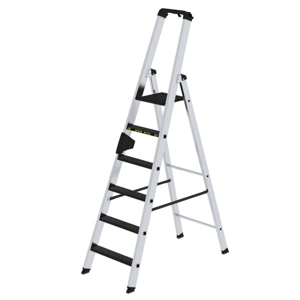 PROREGAL Stufen-Stehleiter 250 kg Einseitig Begehbar mit Clip-Step R13 6 Stufen