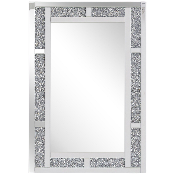 Wandspiegel silber 60 x 90 cm Glitzer-Effekt AVRILLE