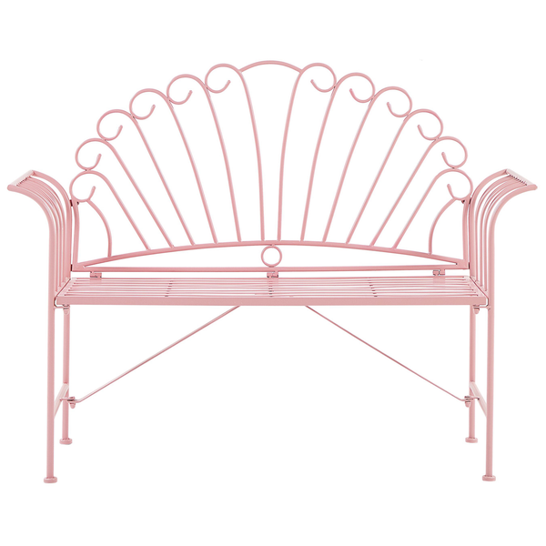 Gartenbank CAVINIA 125 cm Metall Rosa