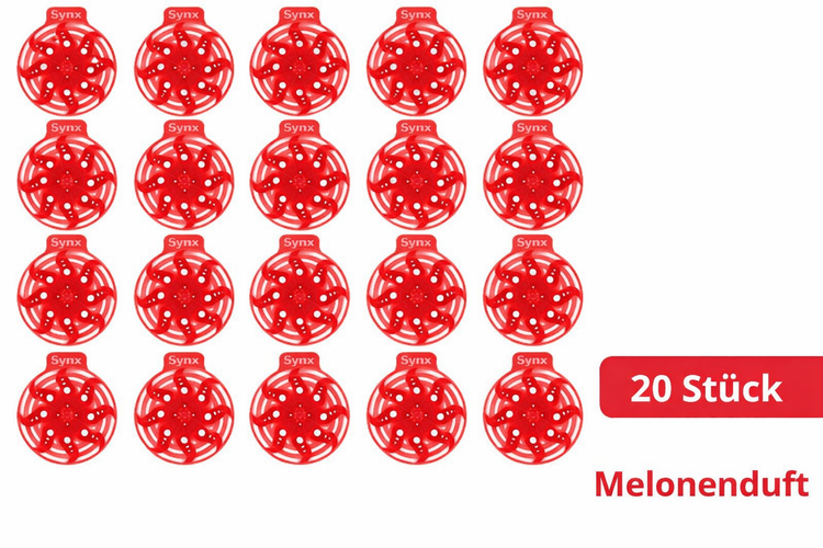 Zwanzig Lufterfrischer von Synx mit Melonenduft